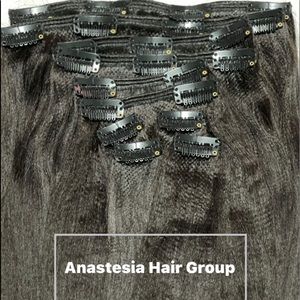 200 gram light Yaki Virgin Human Hair Clip Ins| 10 piece Virgin Hair Yaki Clips